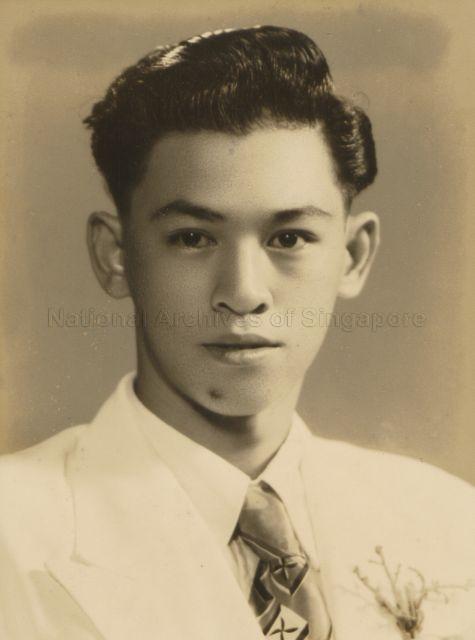 Portrait of Lee Wing Sang at age 24, a motor cycle racer in 1960s who had won more than 90 cups in various races including Malayan and Singapore Grand Prix