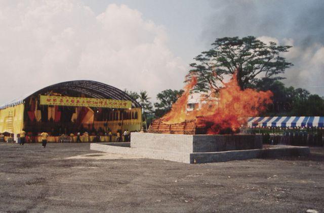 The World's Largest Sand Mandala Fire Puja organised by Gelugpa Buddhist Centre and Longhua Temple at Singapore Expo carpark C
