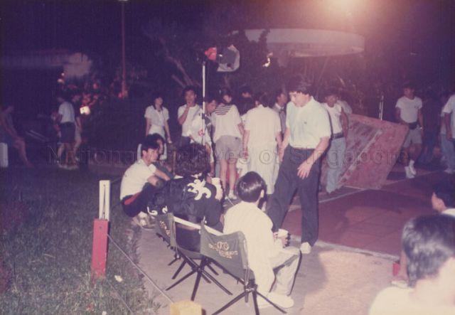 Actor Jacky Chan and his team shooting a film on location at Hong Kong Fortuna Hotel