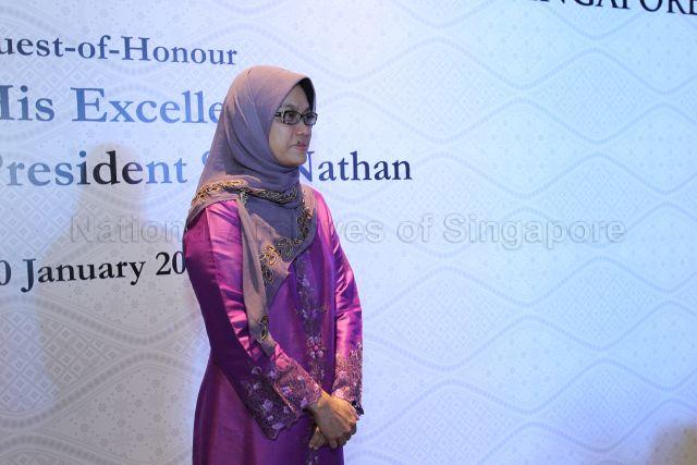 Chairman of Malay Heritage Foundation Zuraidah Abdullah at the official book launch of “Malay Heritage of Singapore” held at Glass Atrium, National Museum of Singapore. Guest of honour at the event was President S R Nathan.