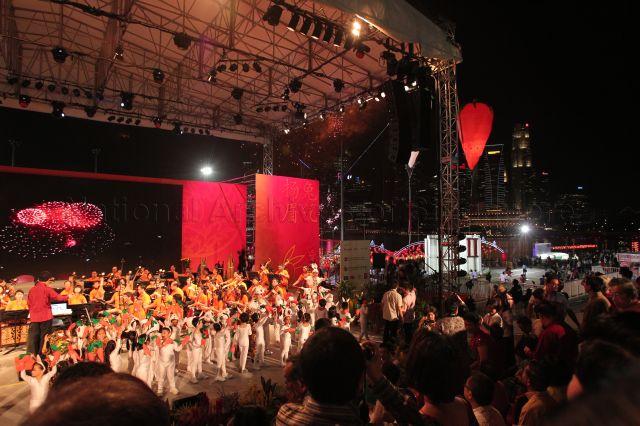 Performance during opening of River Hongbao 2011 at The Float@Marina Bay. Guest of honour at the event was Minister Mentor Lee Kuan Yew.