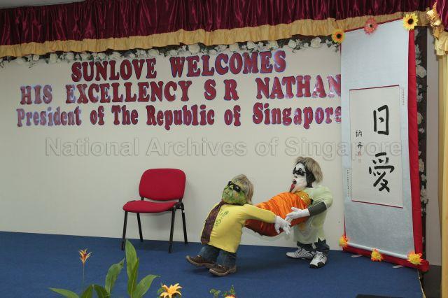 Performance during President S R Nathan's visit to Sunlove Home at 70 Buangkok View, Buangkok Green Medical Park