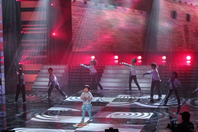 Taiwanese child star Xiao Xiao Bin performing at Society for the Physically Disabled (SPD)'s charity show held at Mediacorp television auditorium