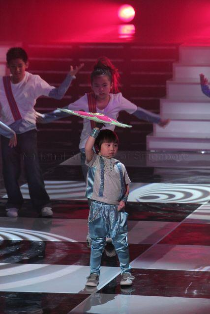 Taiwanese child star Xiao Xiao Bin performing at Society for the Physically Disabled (SPD)'s charity show held at Mediacorp television auditorium