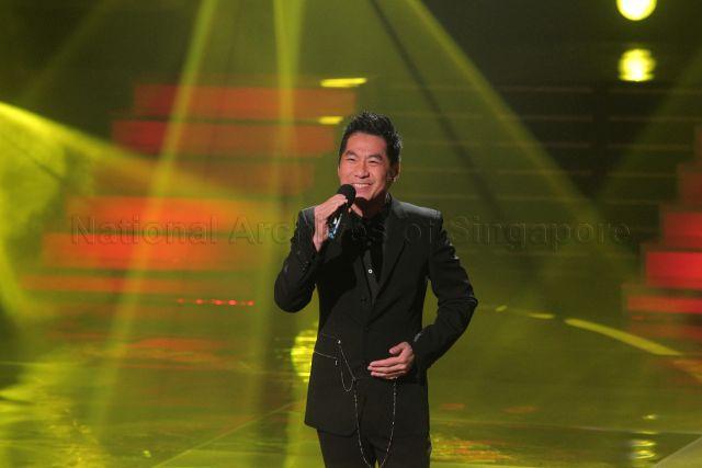 Indonesian-born Chinese singer Wen Zhang performing at Society for the Physically Disabled (SPD)'s charity show held at Mediacorp television auditorium