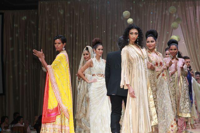 Fashion show by two well-known Indian designers, Abu Jani and Sandeep Khosla, during wedding dinner of Indian telecoms tycoon Dr Bhupendra Kumar Modi's daughter at Marina Bay Sands Grand Ballroom