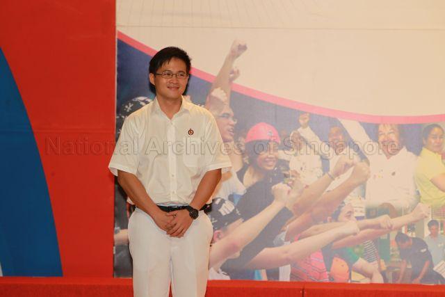 Introduction of new People's Action Party (PAP) candidate for Hougang in the forthcoming general election Desmond Choo during 25th Anniversary Rally of Young People's Action Party (YP) at NTUC Centre auditorium in Marina Boulevard