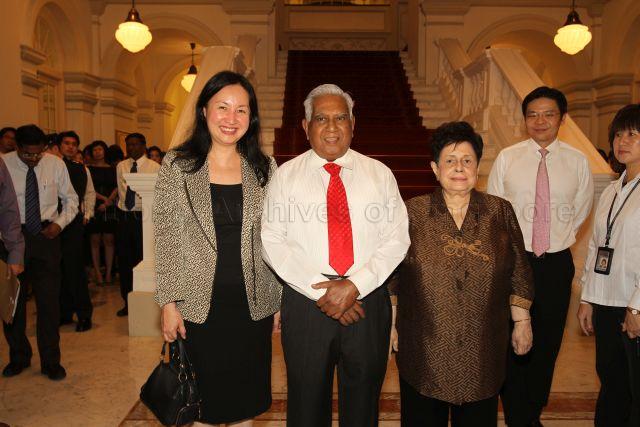 President and Mrs S R Nathan with Ministry of Education's Second Permanent Secretary Yeoh Chee Yan and Minister of State Lawrence Wong (second from right) during Teachers' Day reception at Istana