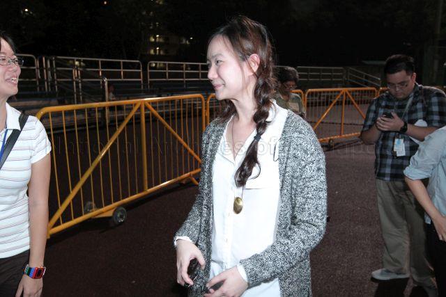 Nicole Seah, counting agent for presidential candidate Tan Jee Say, at Bedok Stadium during the wait for the presidential election result
