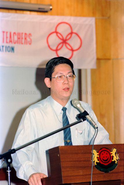 PAP Community Foundation Orientation Course for new Kindergarten teachers at NACTI - Member of Parliament Beng Kian Lam Arthur delivering his speech.