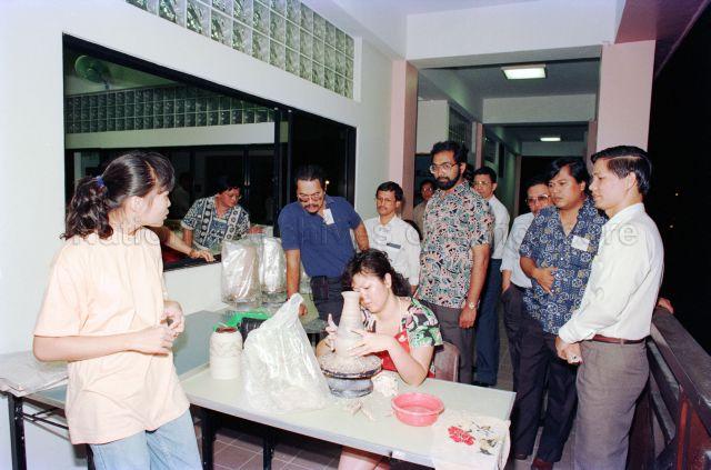 Visit by Malaysian journalists to Changkat Community Centre - Malaysian journalists visiting a pottery class.