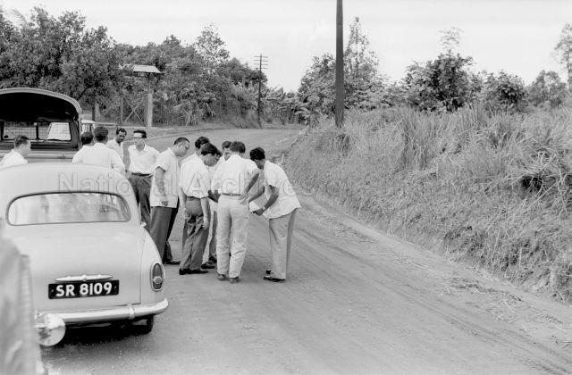 Parliamentary Secretary to the Prime Minister, Chan Sung Wing visiting the planning of a new road site at Jurong Industrial Estate