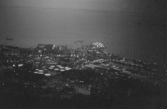 Aerial view of Singapore in the evening