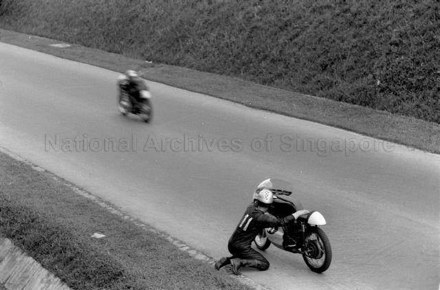 Singapore Grand Prix at Old Upper Thomson Road - Racing in progress on the track