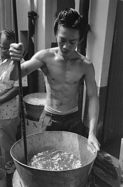 Ice cream making in progress