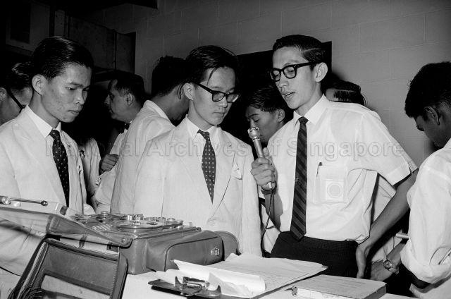 Returning of Chess Champion Master Tan Lian Ann from Australia - Master Tan Lian Ann being interviewed by the press