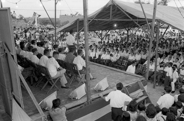 Laying of Foundation Stone for Jurong Secondary School - Prime Minister Lee Kuan Yew delivering a speech