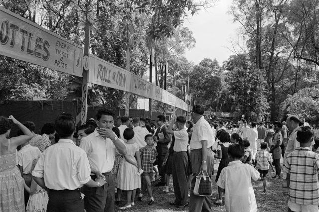 Opening of Wonderland Fun Fair at Admiralty House - Visitors at the fair