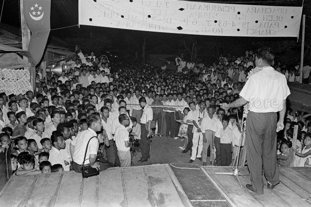 Opening of Jalan Ubi - Prime Minister Lee Kuan Yew delivering a speech