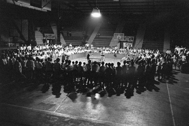 Table Tennis Tournament at Happy World - Match in progress