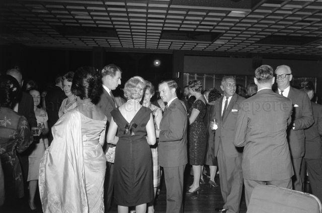 Canadian National Day at Raffles Hotel - Yang di-Pertuan Negara Yusof Ishak with guests at the event