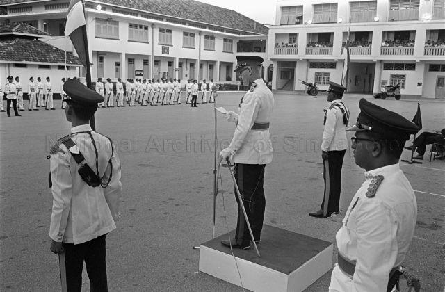 Singapore Military Forces Passing Out Parade - Military officer delivering a speech