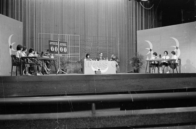 Malaysia Common Market Quiz Final at Victoria Memorial Hall - Contestants and judges on stage