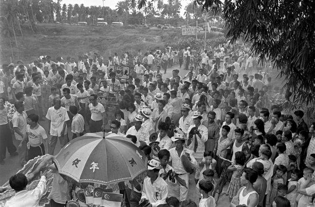 Visit to Siglap Constituency - Chinese lion dance performance welcoming the arrival of the Prime Minister