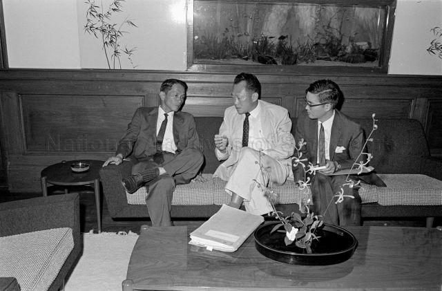 Prime Minister's Meeting with Japanese Consulate General - Prime Minister Lee Kuan Yew having a conversation with the Consulate General