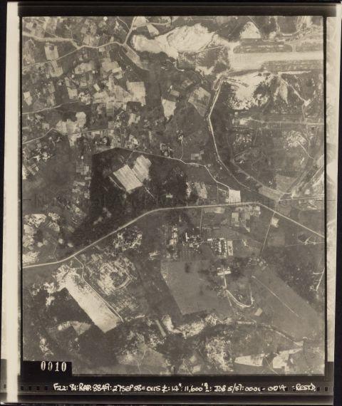 Tengah Air Base (top right portion), Singapore, with Lim Chu Kang road and Old Lim Chu Kang Road visible at centre of the picture, running from left to right