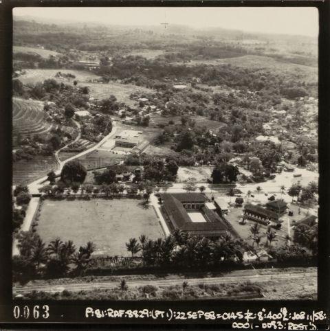 Aerial view of Bukit Panjang School, Singapore, first established as Bukit Panjang English School in 1932. It is now known as Bukit Panjang Primary School and located at Cashew Road.