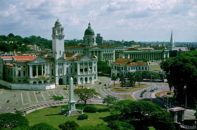 View of Victoria Theatre and Concert Hall, City Hall, Parliament house and Singapore Cricket Club