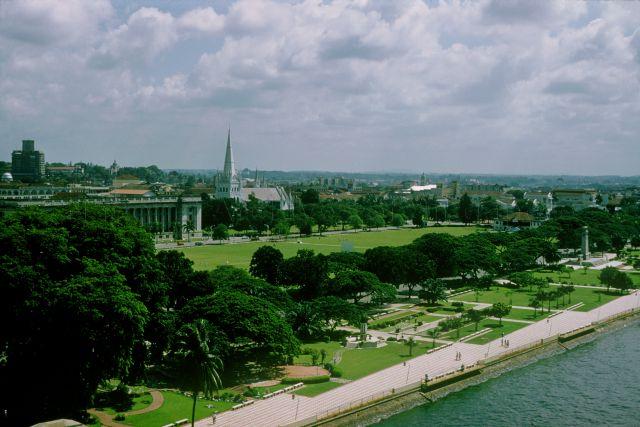 View of the Padang, City Hall and St Andrew's Cathedral