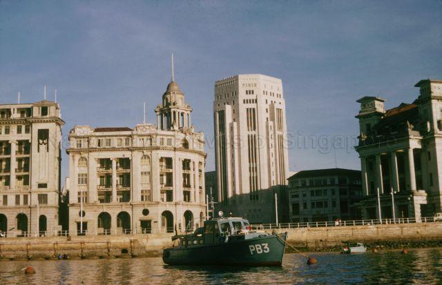 From left, Union Building, Hongkong and Shanghai Bank building, Bank of China building, Whiteaway Laidlaw & Co building and Fullerton Building, Singapore