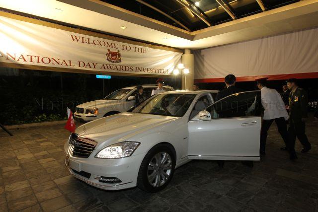 President's car at University Cultural Centre, National University of Singapore in Kent Ridge, during investiture of National Day awards