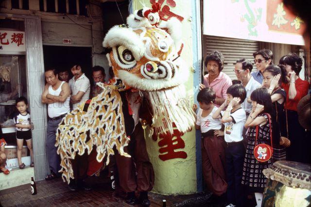 Lion dance during Chinese New Year