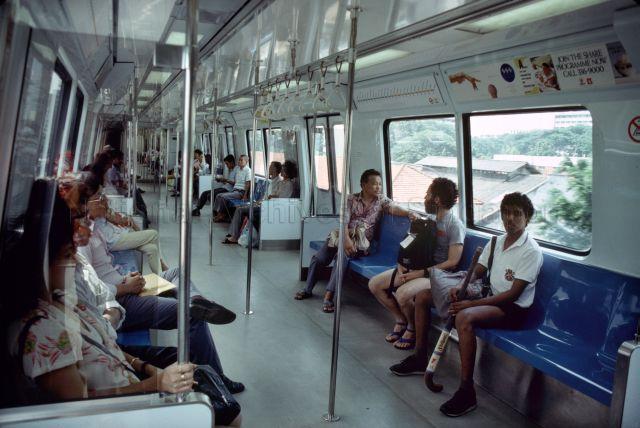 Inside Mass Rapid Transit (MRT) train