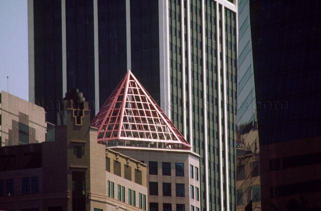 Tops of 1 Finlayson Green (left) and AIA Tower (with pointed roof)