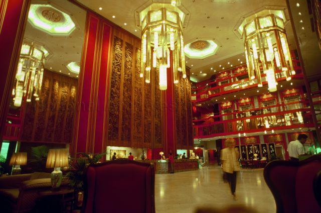 Dynasty Hotel lobby. This hotel at Orchard Road was renamed to Marriott Hotel in 1995.