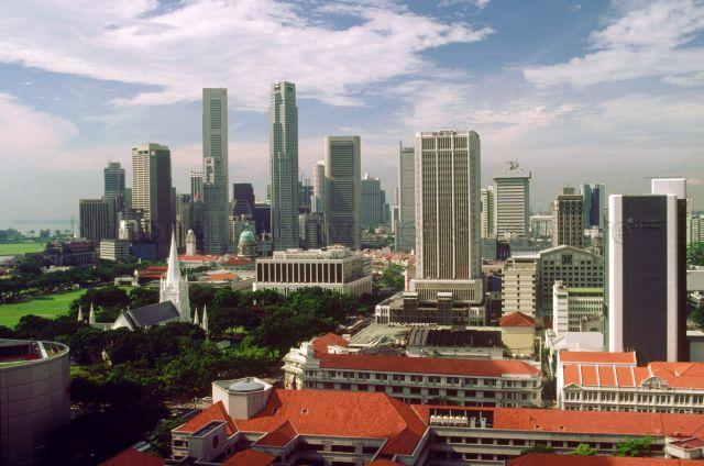 Aerial view of City Hall area