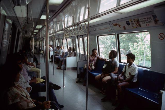Inside Mass Rapid Transit (MRT) train