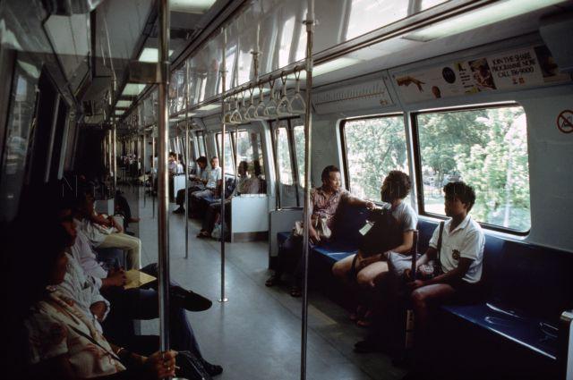 Inside Mass Rapid Transit (MRT) train