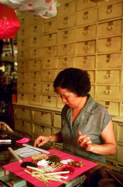 Filling a prescription with Traditional Chinese Medicine herbs