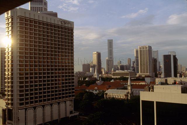 View towards City Hall and Raffles Place, with Carlton hotel on left