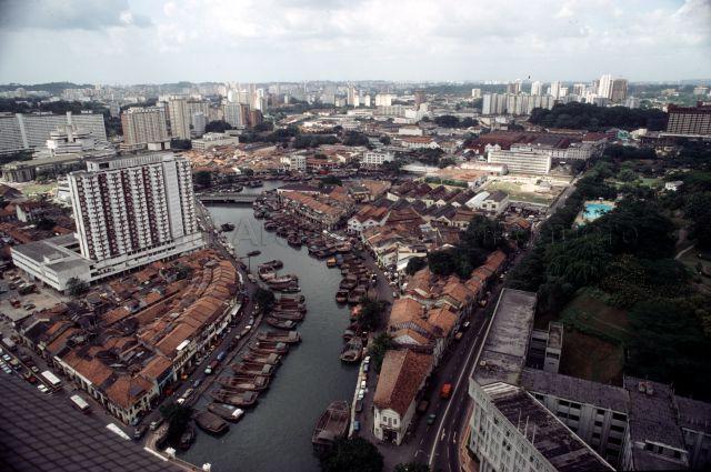 Aerial view of Singapore River near Clarke Quay 