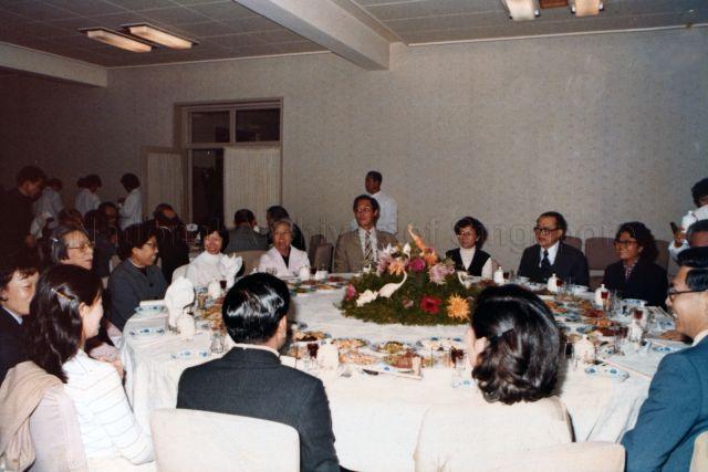 Singapore delegation led by Prime Minister Lee Kuan Yew attending dinner given by Chinese Vice-Foreign Minister Han Nianlong at Peking Duck Restaurant in Beijing during a two-week visit to China