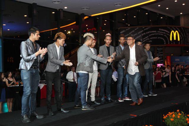 Film Director Jack Neo and cast of Ah Boys to Men film series at the official opening of the new SAFRA Toa Payoh.