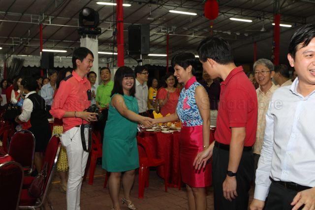 Taken at: Tanjong Pagar GRC and Radin Mas SMC Lunar New Year Celebration Dinner 2013 at Gan Eng Seng Secondary School Pictured: Acting Minister for Community Development, Youth and Sports and Senior Minister of State for Defence Chan Chun Sing, Senior Minister of State for Law and Education Indranee Rajah, and former Member of Parliament Koo Tsai Kee