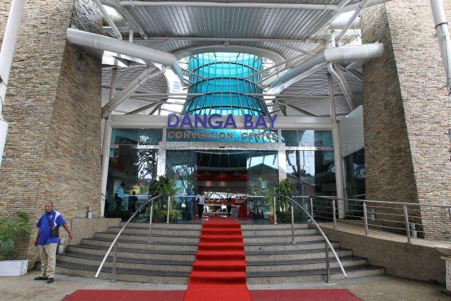 Entrance to Danga Bay Convention Centre. Photo was taken on the sidelines of signing ceremony at Danga Bay Convention Centre for heads of agreement between Capitaland Malaysia, Iskandar Waterfront Holdings and Temasek Holdings for a joint township project at Danga Bay, Johor. The event was witnessed by Singapore Prime Minister Lee Hsien Loong and Malaysian Prime Minister Dato Seri Najib Razak and part of a Malaysia-Singapore leaders' retreat.