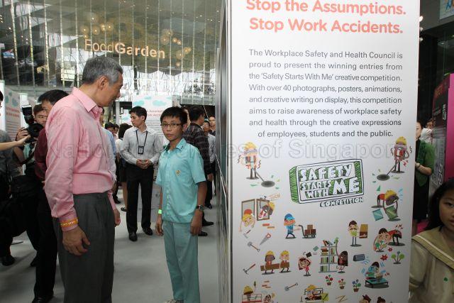 Taken at: Launch of National Workplace Safety and Health (WSH) Campaign 2013 at The Cube @ Asia Square Pictured: Guest of Honour Prime Minister Lee Hsien Loong
